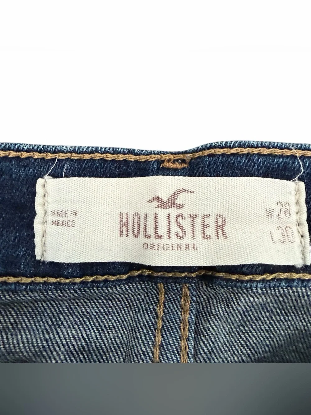 Hollister Jeans Mens 28x30 Skinny Fit Stretch Blue Med Wash Denim Y2K Streetwear